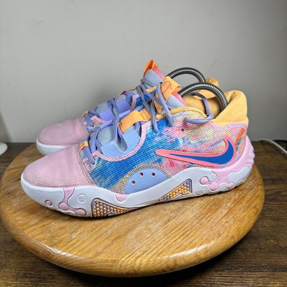 Nike PG 6 Painted Swoosh Men's Size‎ 9 Pink White Shoe Sneakers DO9824-100 - Picture 3 of 9